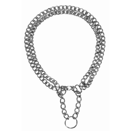 Trixie Zgardă Lanț cu Două Rânduri, Strangulantă, S-M: 35 cm / 2 mm
